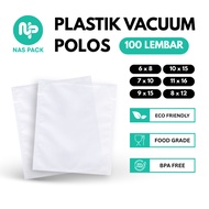 NAS PACK Vacuum Plastic Food Grade POLOS 80 Micron Thickness Contents 100 Pcs Size 6 x 8 cm, 7 x 10 