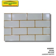 REBORN JMS BROWN 25X40 KWP Smooth Wall Tile Reborn Tiles / Bathroom Ceramic / Glossy Wall Ceramic