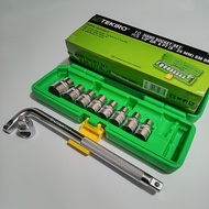 Tekiro Complete Shock Wrench Set 10 Pcs 8 to 24mm 1/ 2" 6pt CR-V Complete Tekiro Socket Wrench/