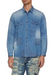 FDMTL PATCHWORK LIGHT WASH SHIRT