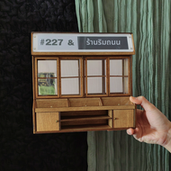 เค้ก Miniature Food Play Miniature Wood Dessert Island Counter Display Model Small Furniture Dollhou