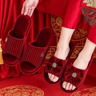 Women's slippers women's Shoes Wedding slippers Festive Red Pair Wedding Summer Wedding Couples Ligh