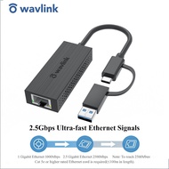WAVLINK 2-in-1 Portable Compact 2.5Gb USB-C/A to Ethernet Adapter Compatible with Windows Mac iPadOS