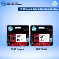 HP 47 Black / Tri-Color Original Ink Advantage Cartridge ( 6ZD21AA / 6ZD61AA ) For Printer 4825 4826