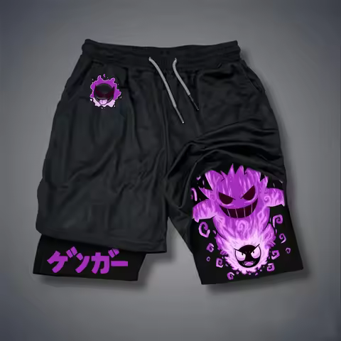 Pokémon Anime Co Branded Double-layer Shorts Summer 2026 Unisex American Trendy Breathable Quick Dry
