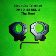 Mounting 3 Baut Od 30-25 Rel 11 Pendek Mounting Teleskop