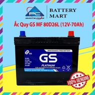Battery 12V-70Ah, Car Battery GS MF 80D26L/R