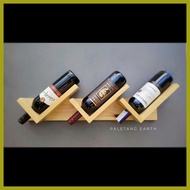 ๑ 3-Wine Wall-mounted Wooden Hanging Wine/Liquor Rack