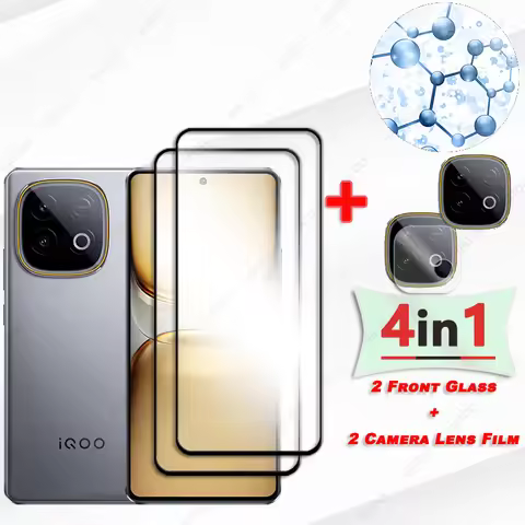 For vivo iQOO Z10 Turbo Plus Glass Screen Protector For iQOO Z10 Turbo Plus Black Edge Protective Fi