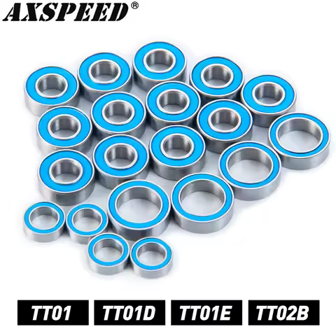 AXSPEED 20PCS Sealed Bearing Set for Tamiya TT01 TT-01 TT01D TT01E TT02B 1/10 RC Crawler Car Chassis