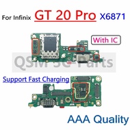 สำหรับ Infinix GT 20 Pro บอร์ดชาร์จ X6871 USB แท่นชาร์จไมโครโฟนชาร์จพอร์ตตัวเชื่อมต่อเพื่อเปลี่ยนชิ้