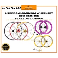Litepro 451 Aluminium Wheel Set Folding Bike Rim Sealed Bearings Loud Disc Brake Bicycle Wheel Tyre