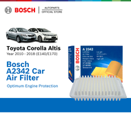 Bosch A2342 Engine Air Filter Element for Toyota Corolla Altis 1.8 2.0 VVT-i E140 E170 (2010 - 2018)