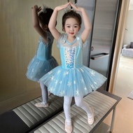 Children Ballet Dress Girls Princess Elsa Dress Blue Dance Costume Pettiskirt Performance Costume El