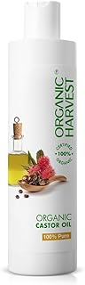 Organic Harvest Cold Pressed Castor Oil For Moisturizing Skin, 100% Pure, Organic &amp; Virgin Grade Hair Growth Oil 200ml