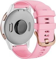 GANYUU 18 20mm Silicone Wrist Strap For Garmin Vivoactive 3 4S Garmin Venu Smart Watch Band For Forerunner 645 245 Wristband Strap (Color : Pink, Size : 18mm Vivoactive 4S)