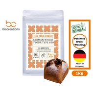 [Biocreations] German Wheat Flour Type 650 (T65) - Protein Content: 12.8% (Healthier Flour for Artisanal Bread) - 1kg