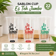 Screen printing of jumbo iced tea cups, size 22 oz, contents 8g, contents 50 pcs, ready to use
