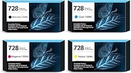 728 Ink Cartridges 4-Pack Compatible for HP 728 F9J68A F9J67A F9J66A F9J65A for HP DesignJet T830 MF