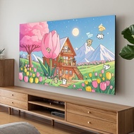 2025 TV Anti-dust Cover, Household 30-85 Inch Flannel TV Cover Cloth, No Need to Pick Up When Bootin