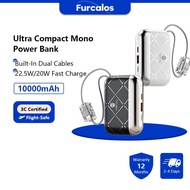 Furcalos Ultra Compact 10000mAh Fast Charging Powerbank 22.5W 20W Portable Charger for iPhone Androi
