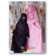 Syari Gamis + Veil + Veil + Children's Cuff (1 set >> 4 in 1) Jubah Budak Perempuan Jubah Kanak Kana