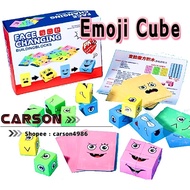 Cube Kids Emoji Board Game Expressions Puzzle building blocks -Funny Expression Puzzle Colorful