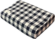 Marsrut Cotton Pillow Case Covers with Plaid Print for Contour Neck - Memory Foam Pillow Pillowcase with Zipper (Color: White Black Plaid)