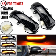 2PCS LED แบบไดนามิกไฟเลี้ยวกระจกมองหลังด้านข้างสำหรับ Toyota RAV4 Highlander 4Runner Sienna Alphard 