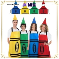 NIU Crayon Apron, Colorful Cleaning Crayon Themed Gnome Set,  Art Craft Activity Funny Fancy Dress G