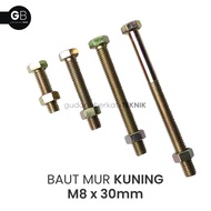 Yellow Bolt Nut M8x30 / BMK 8x30 (30mm) / Yellow M8 Bolt Key 12
