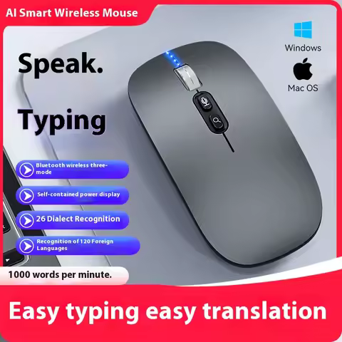 Smart Voice 2.4G Wireless Mouse Bluetooth 1600DPI Silent Rechargeable Mouse for Huawei MatePad pro 1