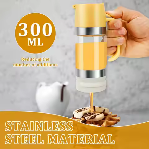 Premium Glass Honey Jar Leakproof Food-Grade Storage Container, Squeeze Bottle for Liquid/Pancake Sy