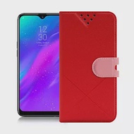 NISDA for Realme 3 pro 風格磨砂側翻支架皮套紅