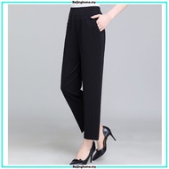 M-3XL Pants Women Korean Style High Waist Casual Vintage High Flexibility Straight Cut Loose Long Pa
