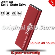 4TB Disco Duro SSD USB อินเทอร์เฟซ3.1 1TB ความเร็วสูง Mobile Solid State 2TB ฮาร์ดไดรฟ์เสริมสำหรับเดสก์ท็อปพีซี PS4 PS5