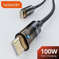 Toocki PD 100W USB C ไปยัง Type C สายชาร์จเร็วสายชาร์จแบตเตอรี่6A USB ชนิดสายเคเบิ้ล Type C สำหรับ Huawei P50 Xiaomi POCO Samsung Macbook