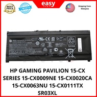 HP Gaming Pavilion 15-CX Series 15-CX0009NE 15-CX0020CA 15-CX0063NU 15-CX0111TX SR03XL Laptop Replacement Battery New