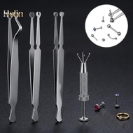 HE  Stainless Steel Piercing Forceps Clamp Tool Lip Nail Earring Puncture Clip Open Close Ear Nose S