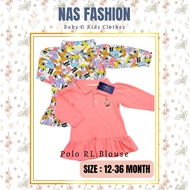 Blouse Dress Polo RL Sulam Ralp Lauren Flower Cartoon baby girl size 12-36 month