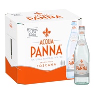 Acqua Panna Natural Mineral Water 750 ml glass น้ำแร่ธรรมชาติ อควาปานน่า ขวดแก้ว ขนาด 750 ml 12 ขวด