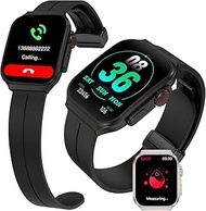 Smart Watch for Man Women with Bluetooth Call, Android ＆ iOS Compatible 1.96" AMOLED Touchscreen AI 