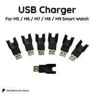USB Charger for M5 Smart Watch / M6 Smart Watch / M7 Smart Watch / M8 Smart Watch / M9 Smart Watch