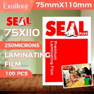 Laminating Film ID Size ( 75mm×110mm ) 250Micron 100Sheets SEAL Brand