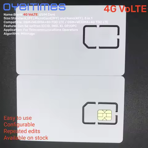 OYEITIMES Writable Blank 4G VoLTE ISIM/USIM Card FDD WCDMA GSM Mini Nano Micro 2FF 3FF 4FF SIM Chip 