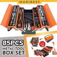 85pcs Socket Spanner Set with 3 Layers Cantilever Metal Tool Box High Quality Ratchet Hand Tools