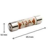(5pcs) Plug Top Fuse BS1362 - 6x25 250V 13A 1A 2A 3A 5A 10A 15A 20A Ceramic Tube Fuse Plug Top Ceram