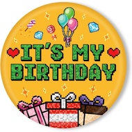 5.8cm/2.3in Pixel Themed Button Badge for Boys Girls Men & Women Fun Party Favors Supplies Decoratio