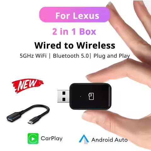 2024 New Mini Wireless CarPlay Android Auto Wireless Adapter Smart 2in1 Box 5G Wifi For Lexus ES 200