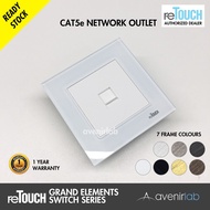 reTouch Grand Elements CAT5e RJ45 Network Data Port Outlet Designer Switch Socket [WHITE MODULE]